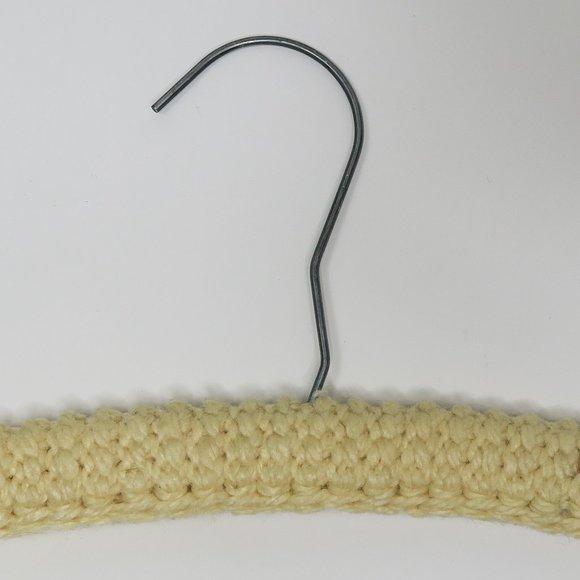 Vintage 60s Cream Crochet "Non Slip" Decorative Clothes Hangers - Picture 4 of 4